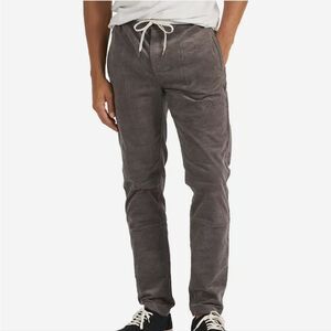Vuori Men's Cotton Corduroy Drawstring Pants in Grey